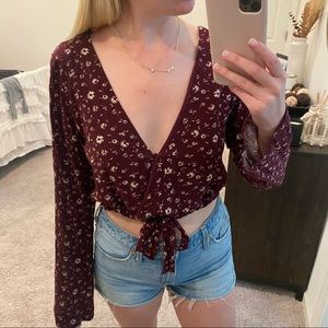 LA Hearts PacSun maroon crop top